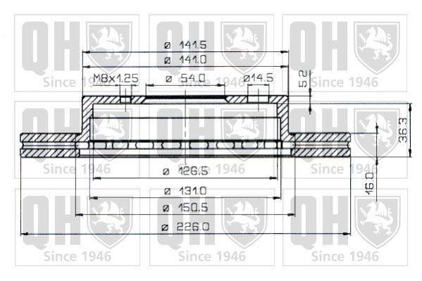 QUINTON HAZELL Тормозной диск BDC3609